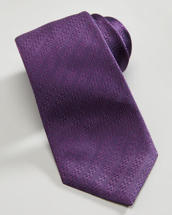 Armani Collezioni Solid Textured Stripe Tie Purple 150 Neiman