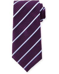 Charvet Striped Silk Tie Purpleblue
