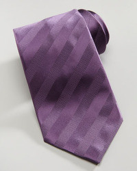 Brioni Tonal Stripe Silk Tie Purple