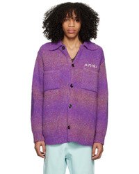 Amiri Purple Space Dye Cardigan