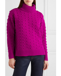 Lela Rose Bobble Knit Wool And Cashmere Blend Turtleneck Sweater