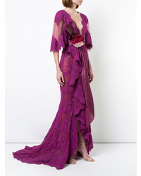 Marchesa Lace Brocade Gown