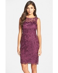 Purple Lace Sheath Dress