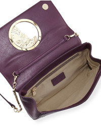Versace Leather Logo Clutch Bag Dark Purple