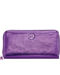 Mancini Leather Goods Ladies Clutch Wallet Purple Ladies Small Wallets