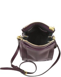 Sonia Rykiel Edgar Aubergine Small Leather Crossbody Bag