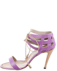 Manolo Blahnik Leather Lace Up Sandals W Tags