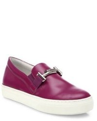 Tod's Double T Leather Platform Skate Sneakers