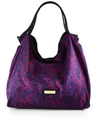 Jimmy Choo Cameleon Leather Trimmed Printed Nylon Tote