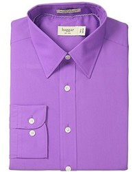 Haggar Regular Fit Poplin Solid Long Sleeve Dress Shirt
