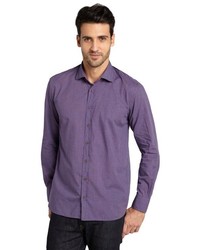Scott James Purple Gingham Check Cotton Long Sleeve Shirt