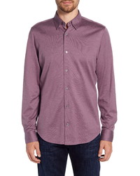 Nordstrom Signature Regular Fit Knit Cotton Button Up Shirt