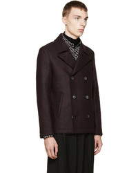 Lanvin Plum Double Breasted Peacoat