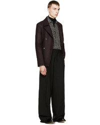 Lanvin Plum Double Breasted Peacoat