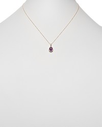 Bloomingdale's Amethyst Cabochon And Diamond Pendant Necklace In 14k Rose Gold 17