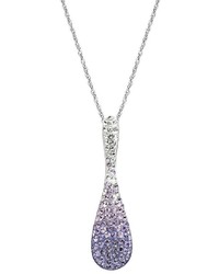 Artistique Sterling Silver Crystal Ombre Teardrop Pendant Made With Swarovski Crystals