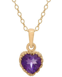 Fine Jewelry Genuine Amethyst 14k Gold Over Silver Pendant Necklace