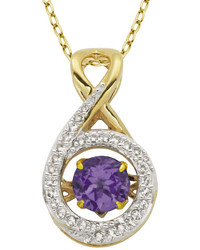 Fine Jewelry Love In Motion Genuine Amethyst And Lab Created White Sapphire Infinity Pendant Necklace