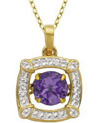 Fine Jewelry Love In Motion Genuine Amethyst And Lab Created White Sapphire Pendant Necklace