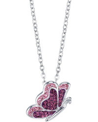 Sparkle Allure Crystal Sophistication Butterfly Silver Plated Brass Necklace