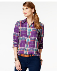 American Living Plaid Button Front Shirt Only At Macys