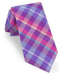 Purple Plaid Silk Tie