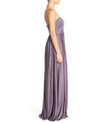 Jenny Yoo Demi Convertible Strapless Pleat Jersey Gown