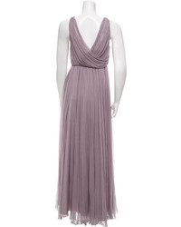 Blumarine Pleated Silk Evening Gown