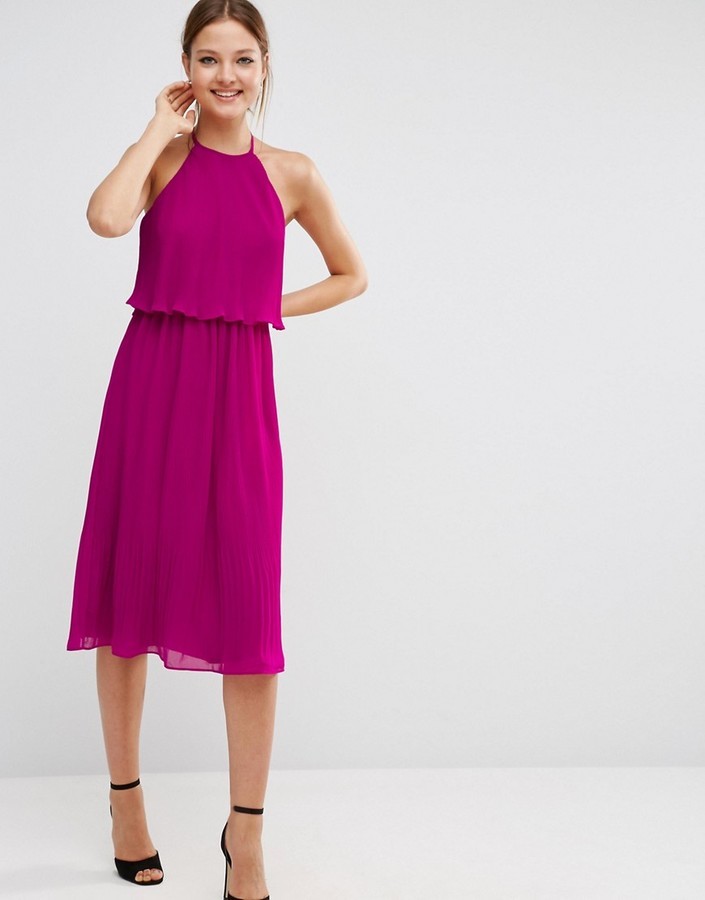 Asos Pleated Double Layer Midi Dress, $42 | Asos | Lookastic