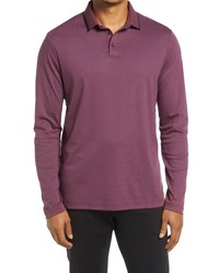 Nordstrom Coolmax Long Sleeve Polo In Purple Barrel At