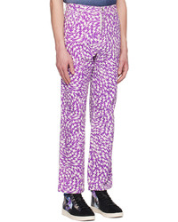 DOUBLE RAINBOUU Purple White Shes Electric Trousers