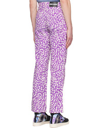 DOUBLE RAINBOUU Purple White Shes Electric Trousers
