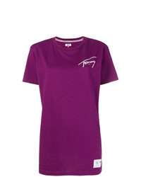 Purple Print Crew-neck T-shirt