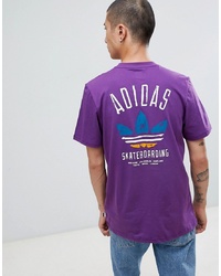 Adidas Skateboarding T Shirt With Back Print In Purple Dh3932