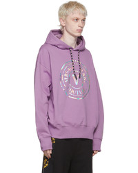 VERSACE JEANS COUTURE Purple Cotton Hoodie