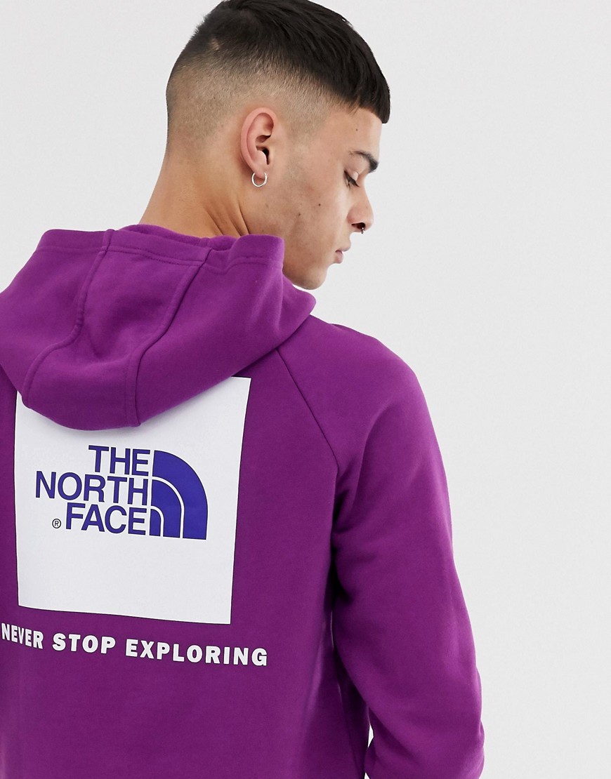 The North Face Raglan Red Box Hoodie In Purple 92 Asos Lookastic