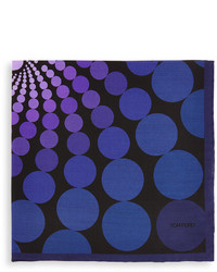 Tom Ford Floating Circle Print Pocket Square Purple