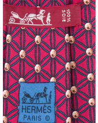 Hermes Herms Printed Silk Tie