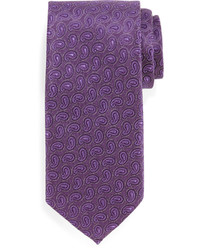Neiman Marcus Small Paisley Silk Tie Purple