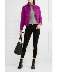 Moncler Actea Quilted Cashmere Down Jacket Magenta