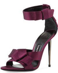 Purple Satin Heeled Sandals