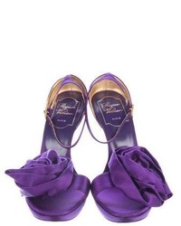 Roger Vivier Satin Embellished Sandals