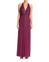 Purple Sequin Evening Dress