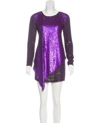 Purple Sequin Sheath Dress
