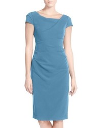 Adrianna Papell Ruched Matte Stretch Crepe Sheath Dress