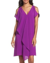 Adrianna Papell Cold Shoulder Draped Shift Dress