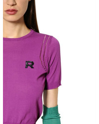 Rochas Short Sleeve Cotton Knit Sweater