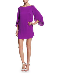 Milly Butterfly Sleeve Stretch Silk Dress