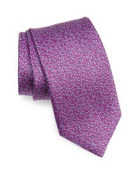 David Donahue Solid Silk Tie In Berry At Nordstrom