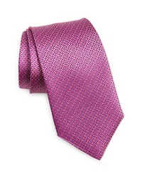 David Donahue Solid Silk Tie In Berry At Nordstrom
